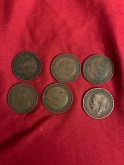 United Kingdom 1 penny 6 coins