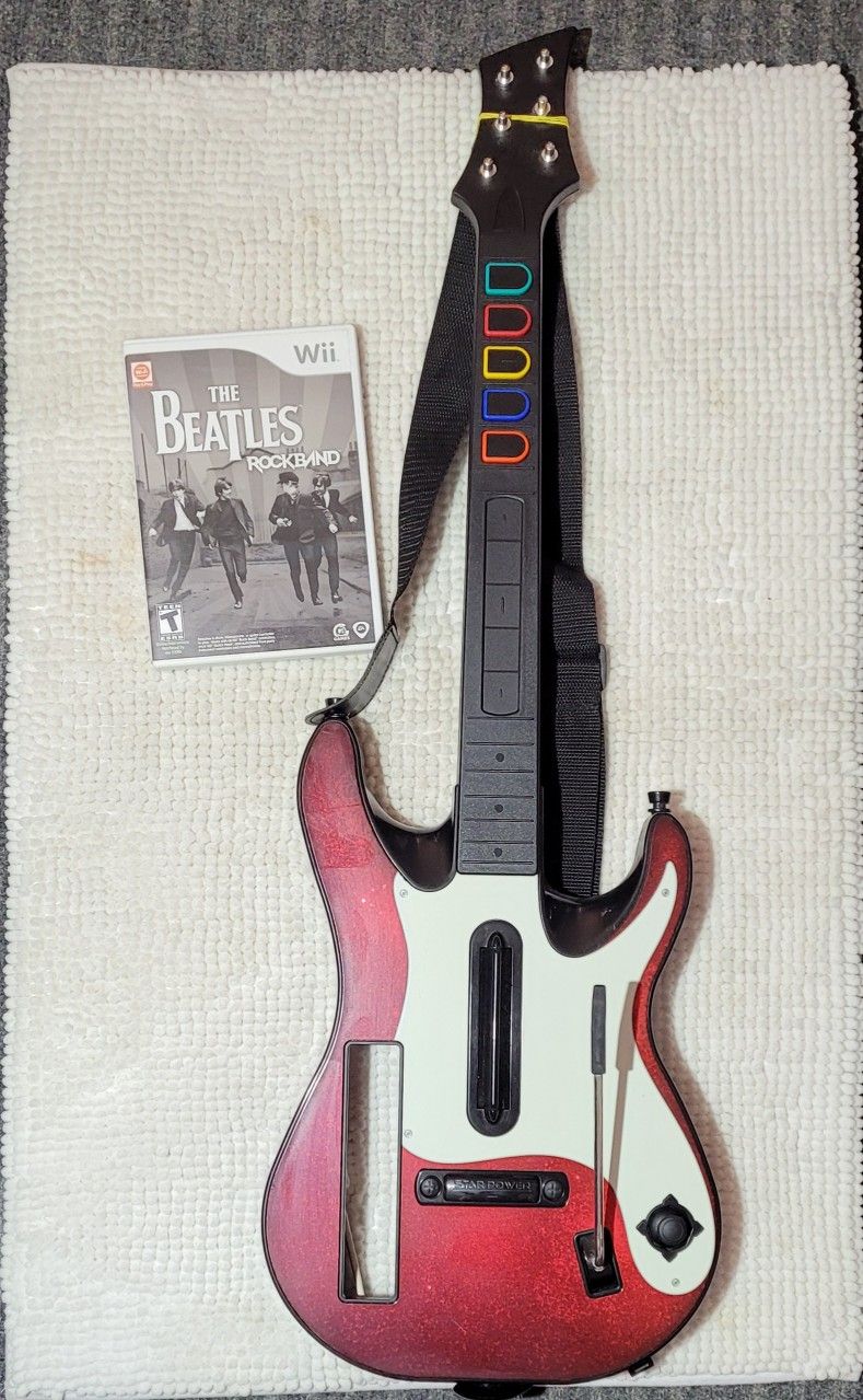 Wii Guitar And Game 