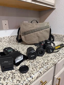 Nikon D3200 DSLR Camera Bundle with 3 Lenses (18-55mm, 55-200mm, 35mm f/1.8G), Flash & Bag