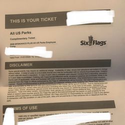 Six Flags tickets (ANY U.S PARK USE)