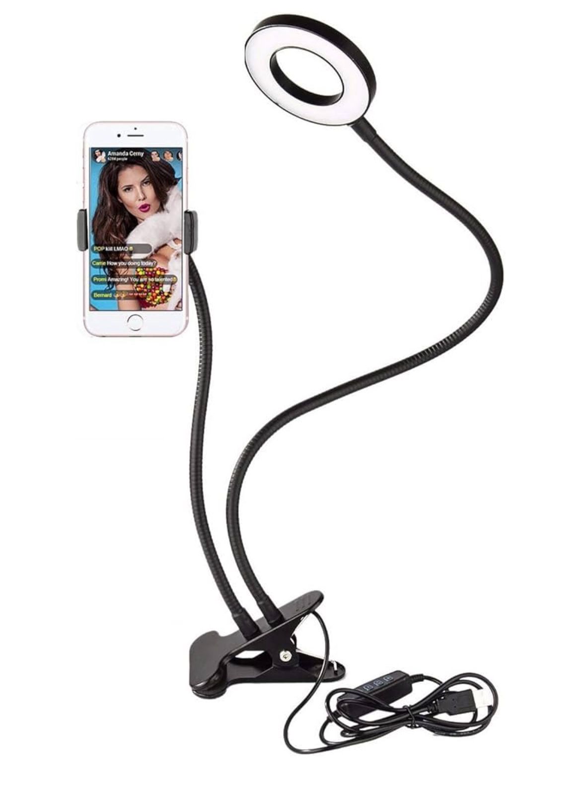 Sokani Selfie Ring Light with Cell Phone Holder and Stand Bracket for YouTube TIK Tok Tiktok Zoom Video Conference Live Stream Makeup Dimmable LED Cir