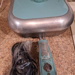 Vintage Sunbeam Electric Skillet Frying Pan Rare Turquoise 1950s 