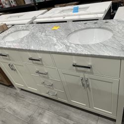 Bathroom vanity 60 inch white 