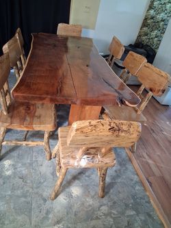 Solid wood table and 6 chairs