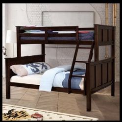 Brown Wood Bunk Bed 