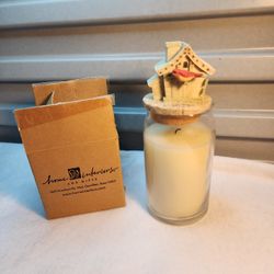 NEW VINTAGE Home Interiors  Cardinal Birdhouse Candle Jar Topper  3.5" Tall