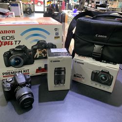 Canon EIS REBEL T7 Camera Kit w/ EF-s 18-55mm & EF75-300 Lens