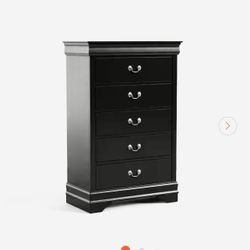 Burkhart Black 5-Drawer 31.5 in. Wide Chest of Drawers $300