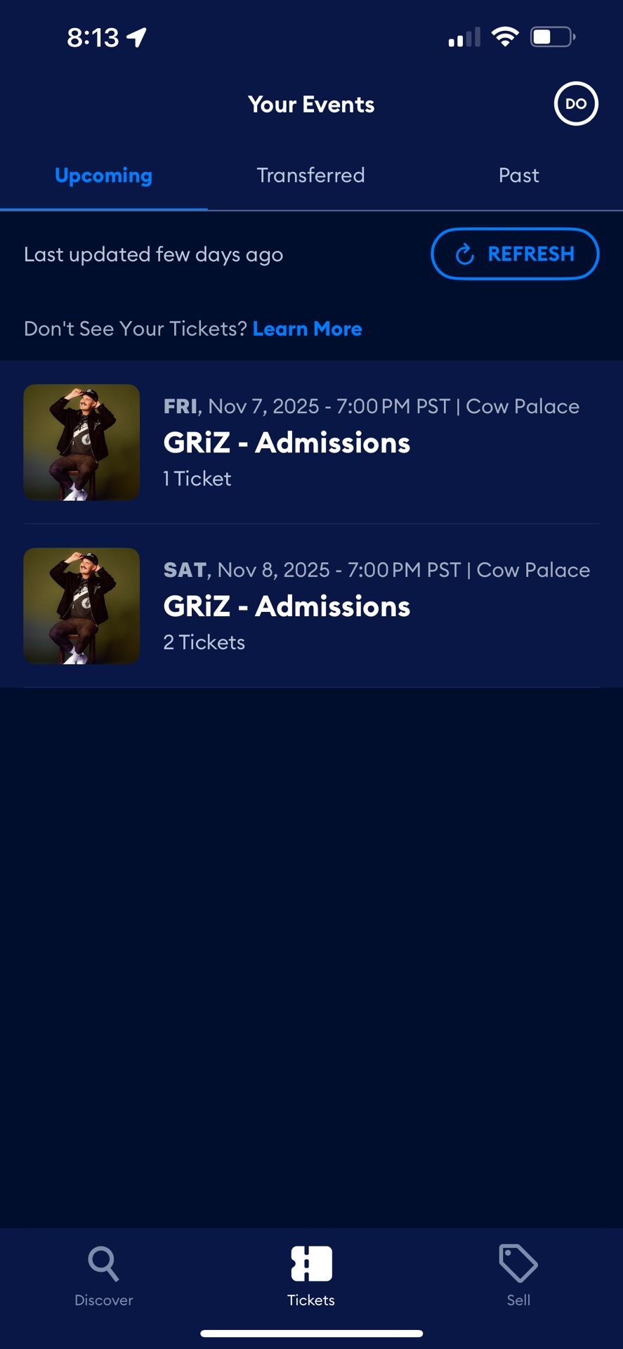 GRiZ Tickets Cow Palace