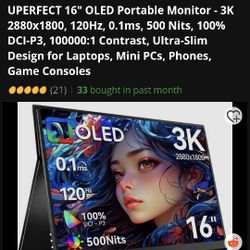 Portable OLED Gaming Monitor 