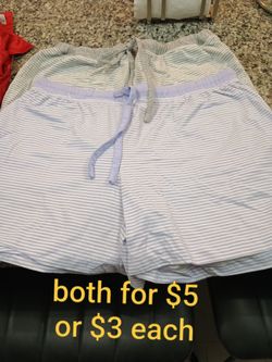 Lavender 🪻 and grey Striped Drawstring Sleep Shorts