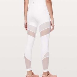 Lululemon Leggings Size 12 White Mesh 