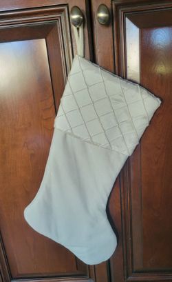 White Velvet Christmas Stocking 