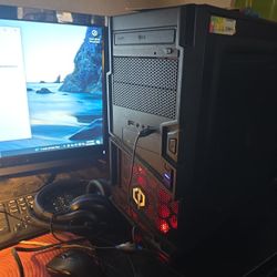 Gaming computer. Currently has windows ten on it. Unable to get the security extension one year. Top cooling fan rear clicks and stops. Sometimes it w