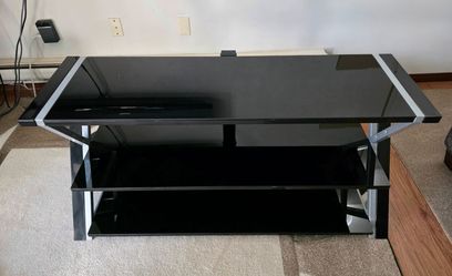 Black Glass TV Stand