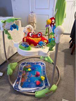 Jumperoo fisher with water mat