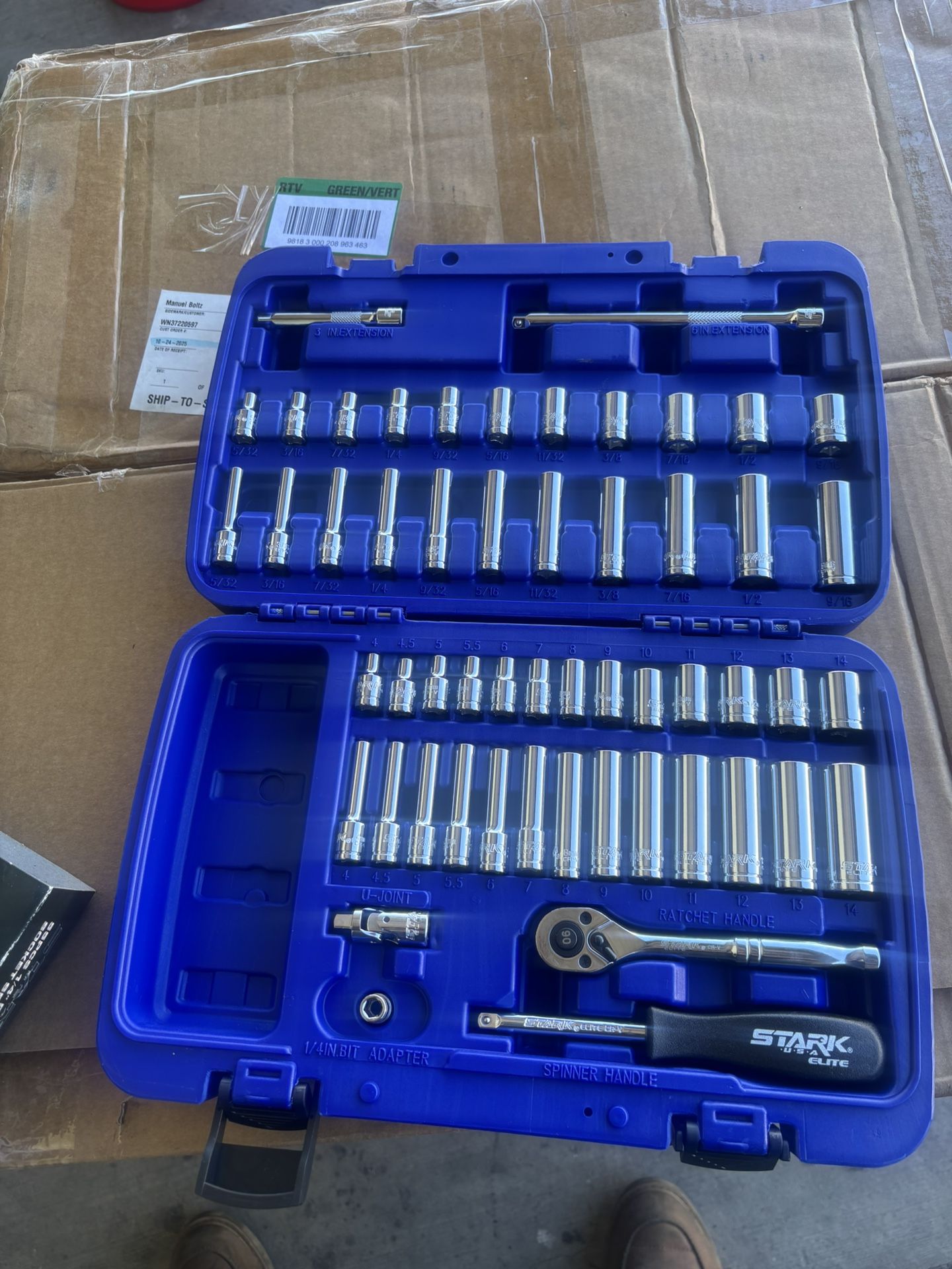 Stark - 55-Piece 1/4 Inch Socket Set, 1/4 Inch Quick Release Ratchets with Ratchet Head