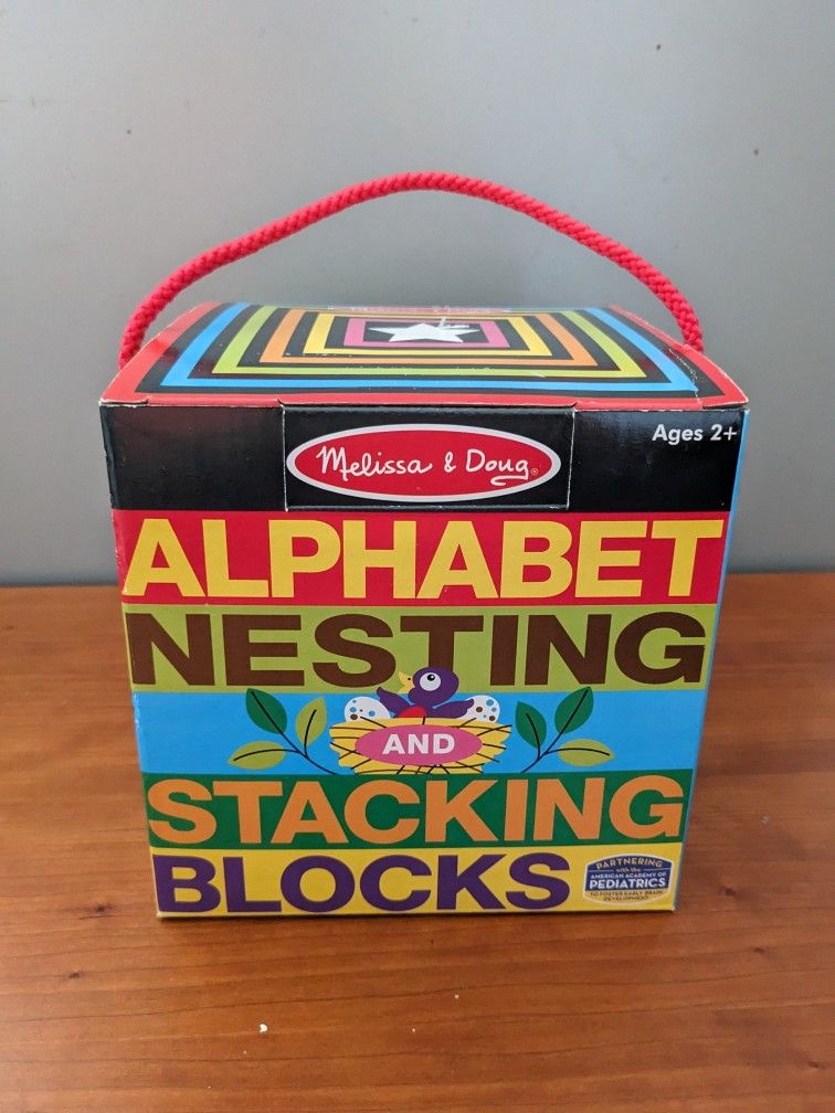 NEW Melissa & Doug Deluxe 10Piece Alphabet Nesting and Stacking Blocks