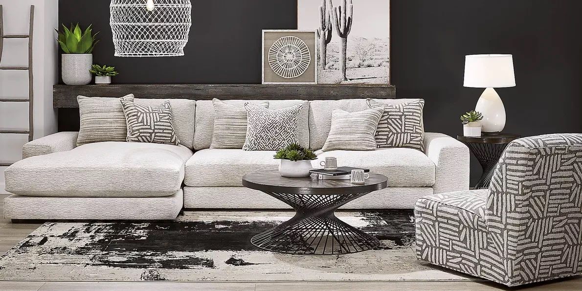 Cindy Crawford Home Monterey Park Off-White 4 Pc Sectional