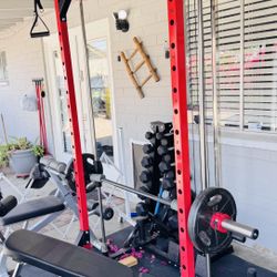 Smith Machine, Leg Extension Machine And Roman Chair. Gym Equipment.