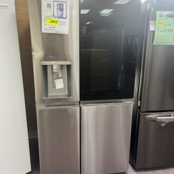 Refrigerator, LG New Open Box 36” Side By Side Fridge 