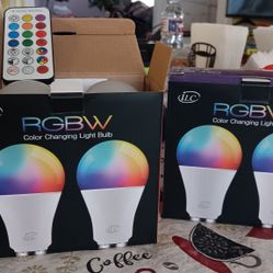 2 Boxes  Light Color  Bulbs Change Colors With Remotes