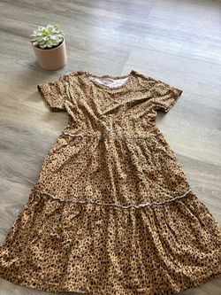 Girls leopard flowy dress
