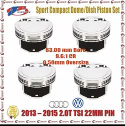 JE Pistons 353850 83.00 mm Bore 0.50 mm OverSize 9.6:1 CR Dish Piston Set For VW Audi 2.0T TSI