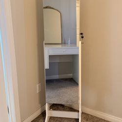 $80 Jewelry Organizer Full Length Mirror Jewelry Cabinet Standing/ Wall