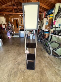 Tower Shelf Floor Lamp with Storage Shelves