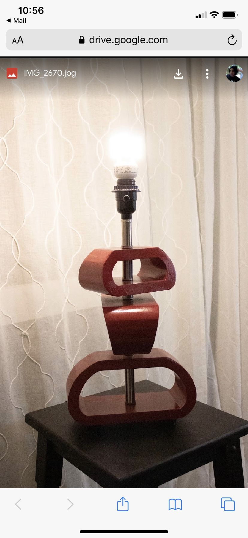 Red lamp with white top ($10)