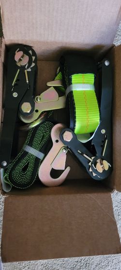 Car Tie Down Straps, 2 Pack, 2" x 96", 9900 LBS, Heavy Duty Snap Hooks