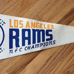 ORIGINAL 1980 SUPERVOWL 14 NFC CHAMPIONS LA RAMS BANNER PENNANT! LOOK!