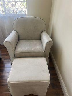 Swivel Rocker Glider Chair with rocking stool - Light Grey