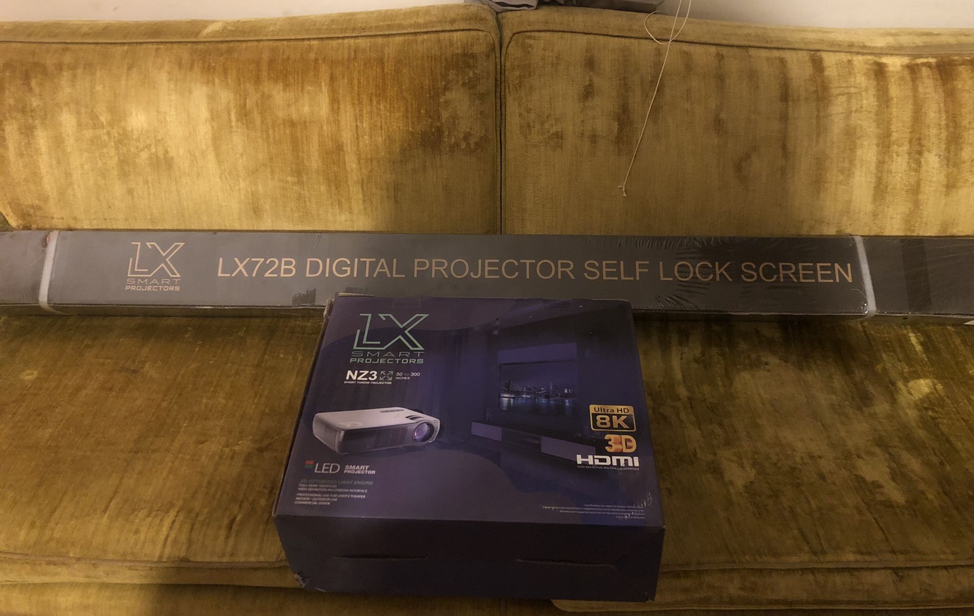 Brand New “ LX Smart Projector NZ3” With “ LX72B Digital Projector Self Lock Screen “