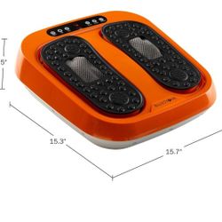 Bluestone Foot Massager – Vibrating Platform with Rotating Acupressure for Feet and Legs with Remote Control Included (Orange)