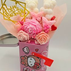 Candle Flower Bouquet Gift for Her Handmade Rose Wax Romantic Gift