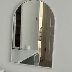 White and Metal Wall/ Table Mirror 