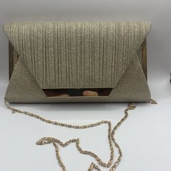 Beautiful Gold Clutch With Chain