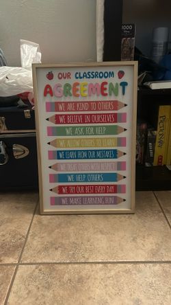 Brand New Wooden Classroom Sign