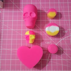 Pink/Yellow/White 6pc Silicone Storage Containers Lot 