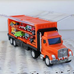 Driven by Battat Set #2- Pocket Series Car Carrier Set- 2 Sides for Car Storage & Box Compartment is Removable - Extra Cars, Micromachines