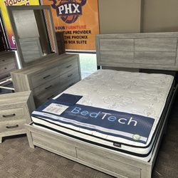 Gray Modern Platform Queen Bedroom Set 