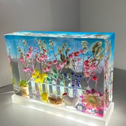 Natural Dried Flower Resin Night-lamp