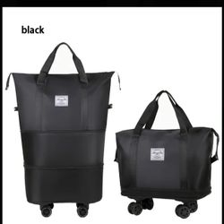 Travel Expandable Luggage Bag with Multiple Compartments - Large Capacity, Zipper Closure, Waterproof Duffel Bag with Wheels