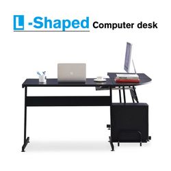 Black Or Brown L Shaped Desk 7112