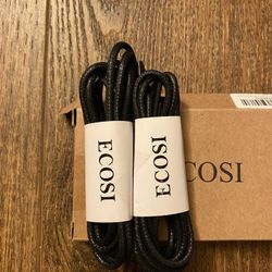 Ecosi 2 Pack Oxford Shoe Laces In Black