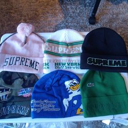 Beanie's. SUPREME, LACOSTE, PALACE 