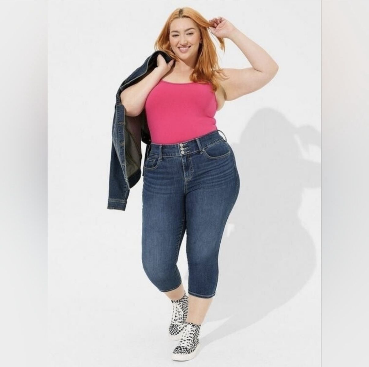 Torrid Blue 3 Button Cropped Jeggings - Size 16