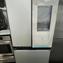 Samsung White Bespoke Family Hub Smart Fridge French Door New